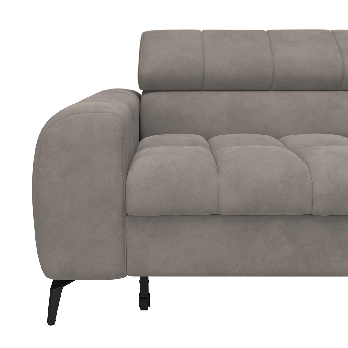 ECKSOFA Grau  - Schwarz/Grau, Trend, Kunststoff/Textil (261/203cm) - Livetastic