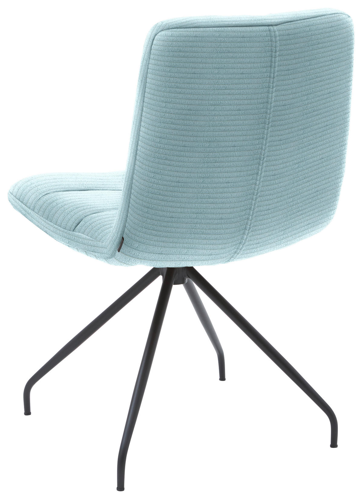 STUHL  in Cord Textil  - Schwarz/Hellblau, Design, Textil/Metall (52/88/66cm) - Dieter Knoll