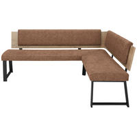 ECKBANK 220/170 cm  in Cognac  - Cognac/Schwarz, MODERN, Holzwerkstoff/Textil (220/170cm) - Venda