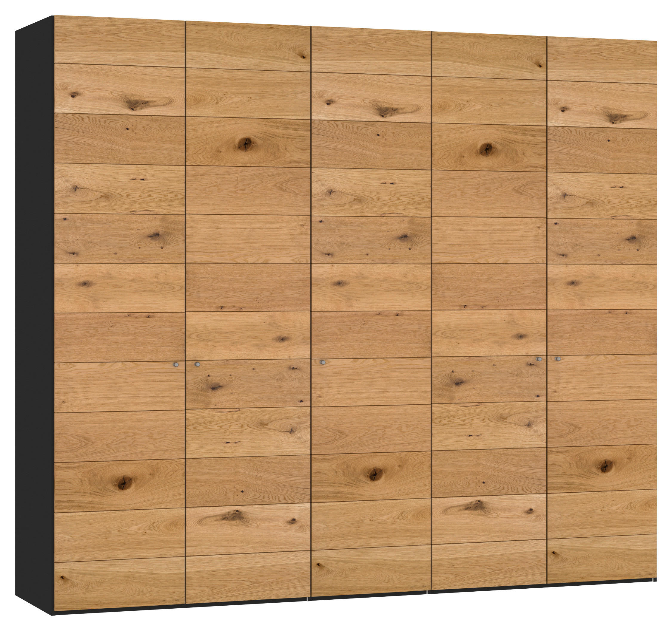DREHTÜRENSCHRANK 253/220/59 cm 5-türig Wildeiche  - Wildeiche/Silberfarben, Design, Holz/Holzwerkstoff (253/220/59cm) - Jutzler