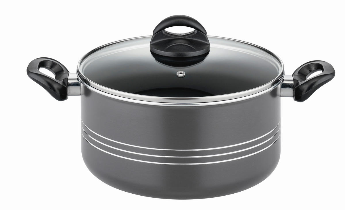 KOCHTOPFSET MILANO GREY 6-teilig  - Grau, Basics, Metall - GSW