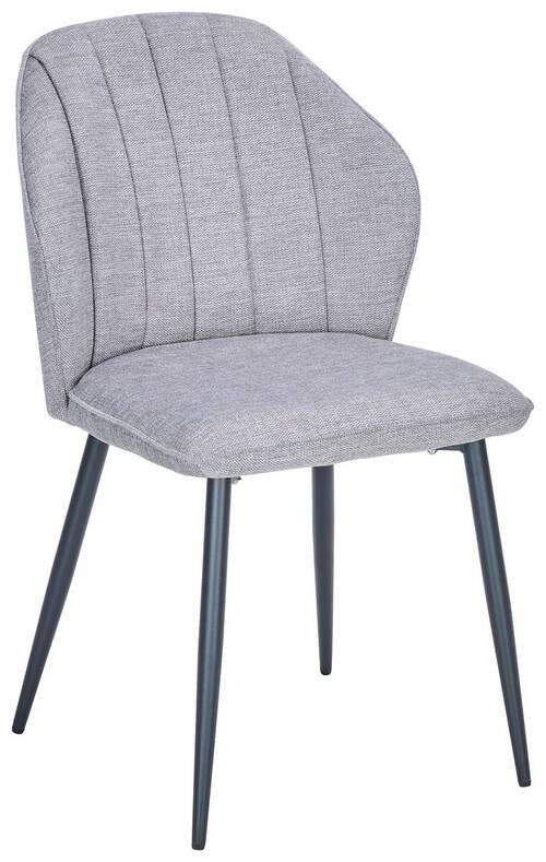 STUHL  in Eisen Webstoff Metall, Textil  - Hellgrau/Schwarz, MODERN, Textil/Metall (52/86/60cm) - Boxxx
