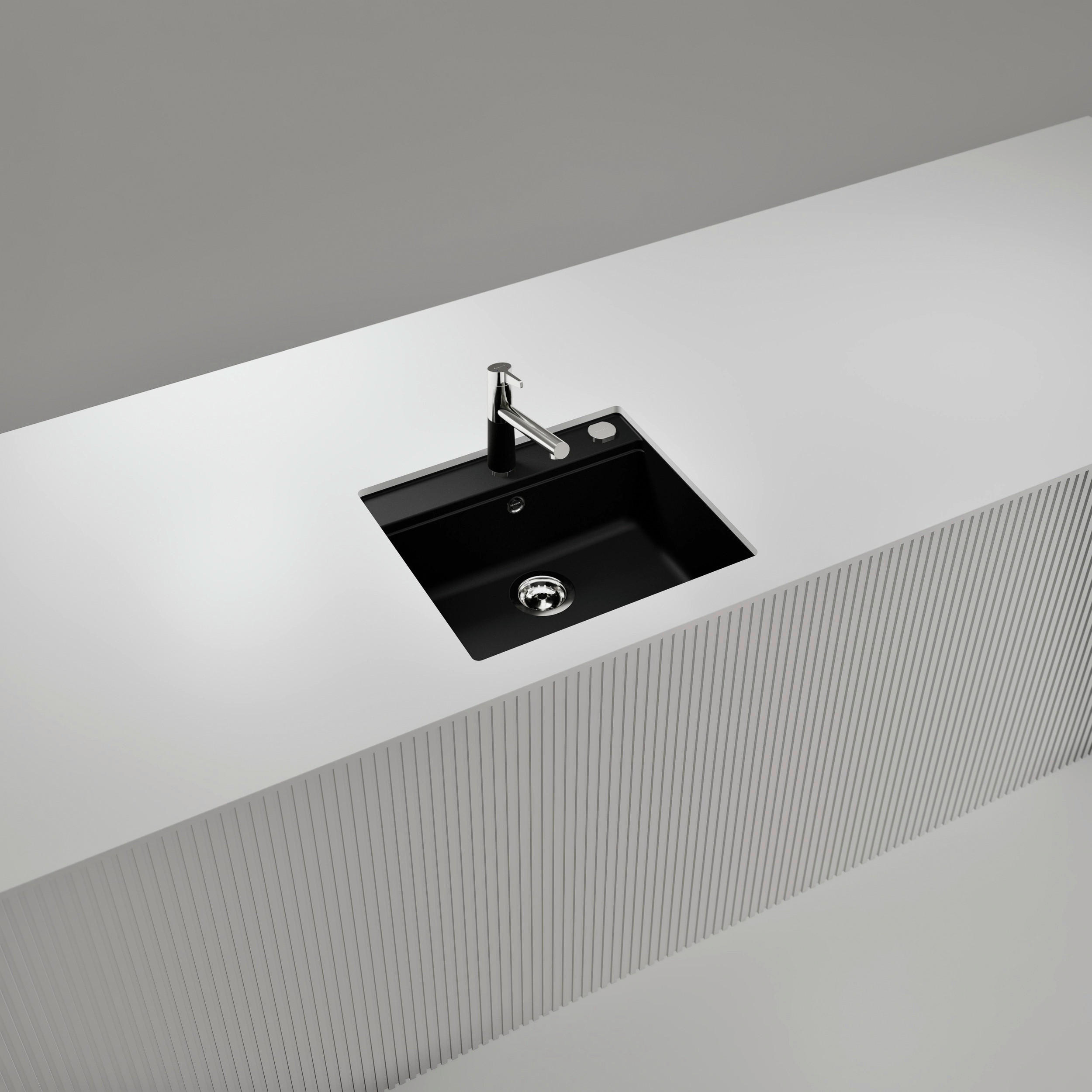 SPÜLE MONN100UPUR  - Schwarz, Basics, Stein (57/29/51cm) - Schock