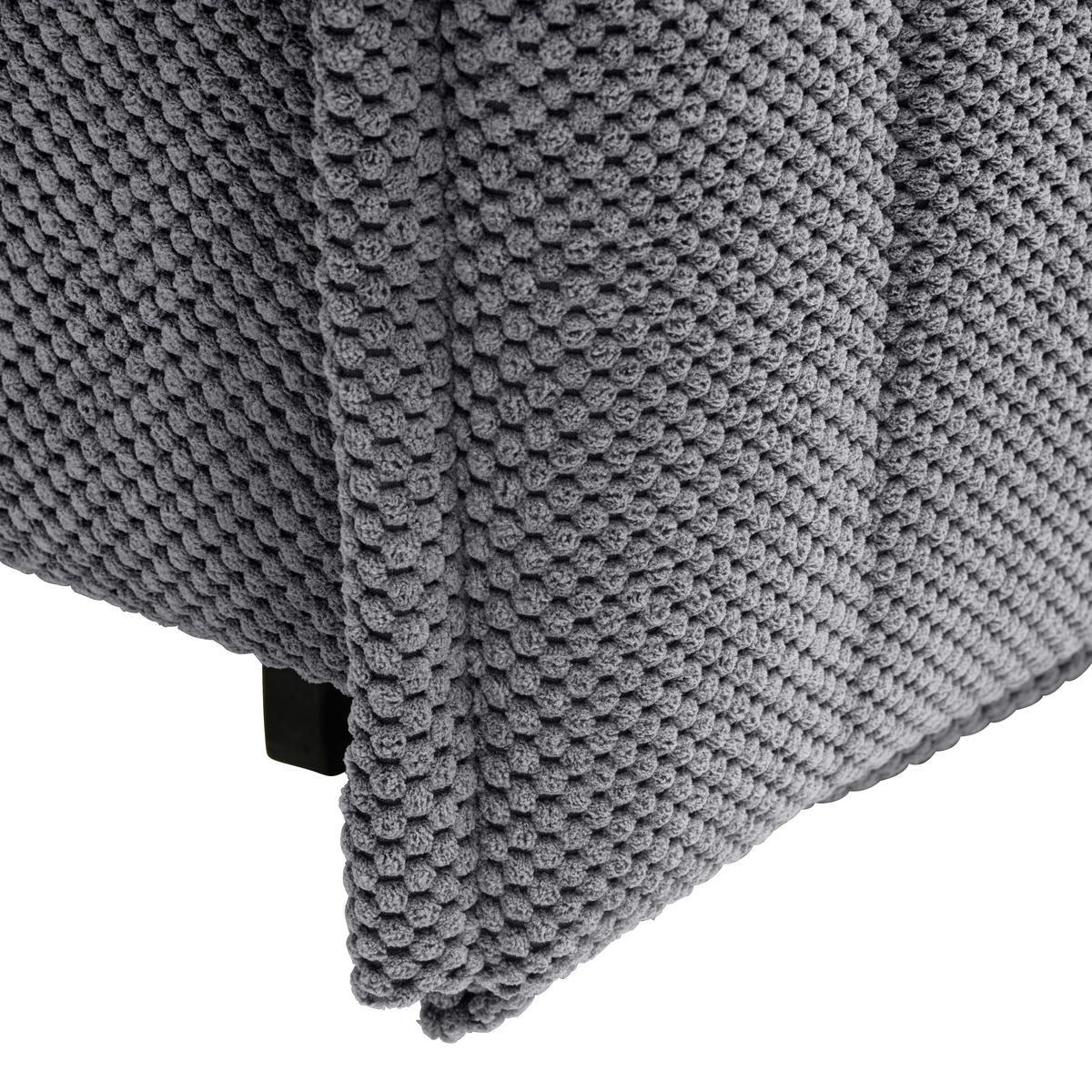 SCHLAFSOFA  mit Liegefunktion Velours Grau  - Schwarz/Grau, Design, Kunststoff/Textil (148/88/110cm) - Livetastic