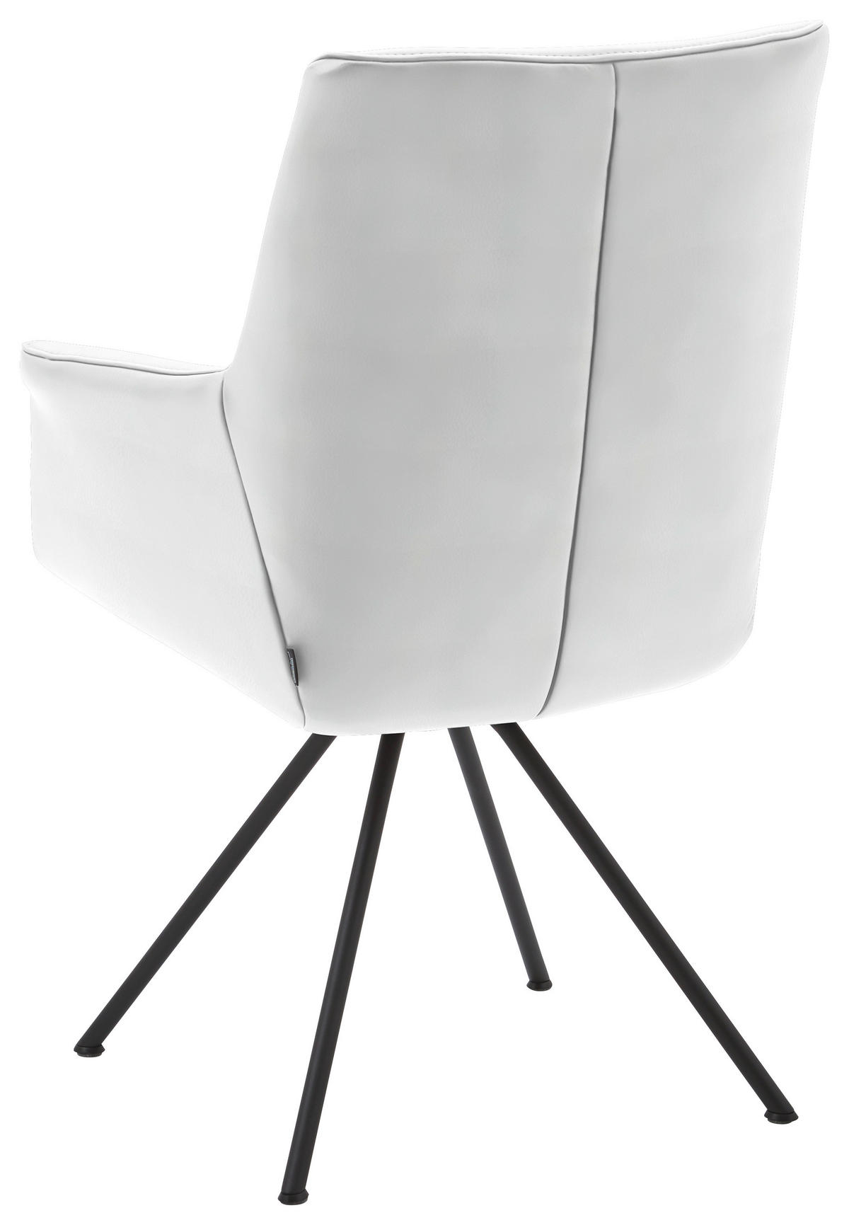 ARMLEHNSTUHL  in Stahl Echtleder pigmentiert  - Schwarz/Weiß, Design, Leder/Metall (65/91/63cm) - Dieter Knoll