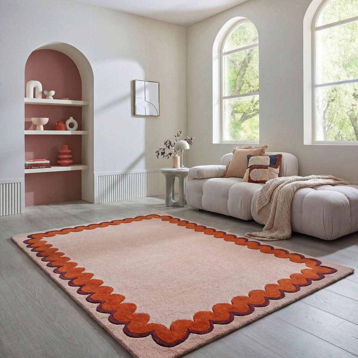 WOLLTEPPICH 160/230 cm Wiggle Orange rechteckig  - Orange, Basics, Textil (160/230cm) - Flair Rugs