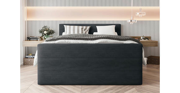 BOXSPRINGBETT 180/200 cm  in Anthrazit  - Anthrazit/Schwarz, KONVENTIONELL, Textil/Metall (180/200cm) - Carryhome