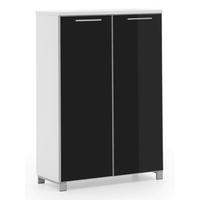 SCHUHSCHRANK Santina  in 84/126/37 cm  - Chromfarben/Anthrazit, Design, Glas/Holzwerkstoff (84/126/37cm) - Novel