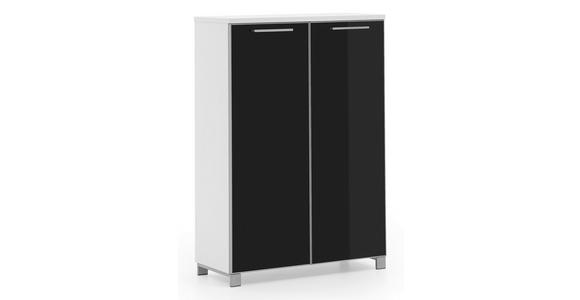 SCHUHSCHRANK Santina  in 84/126/37 cm  - Chromfarben/Anthrazit, Design, Glas/Holzwerkstoff (84/126/37cm) - Novel