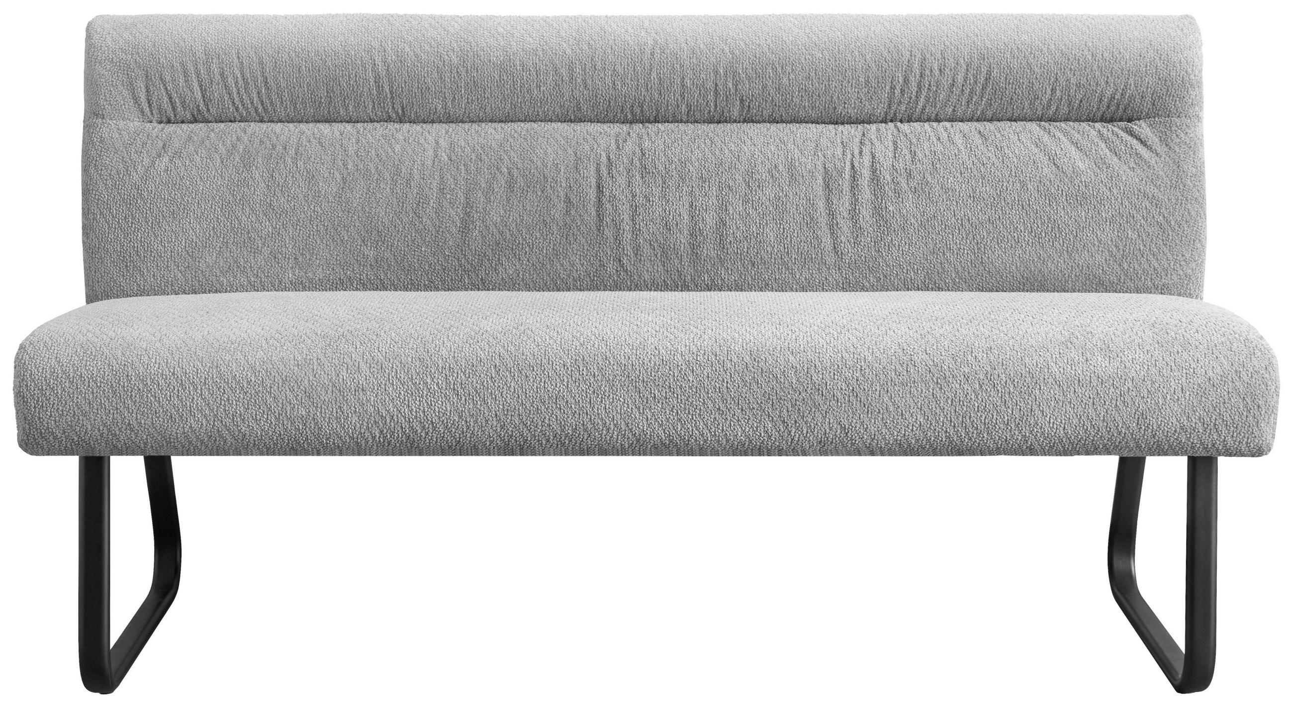 SITZBANK 160/86/61 cm Mikrofaser Grau  - Schwarz/Grau, Design, Textil/Metall (160/86/61cm) - Stylife