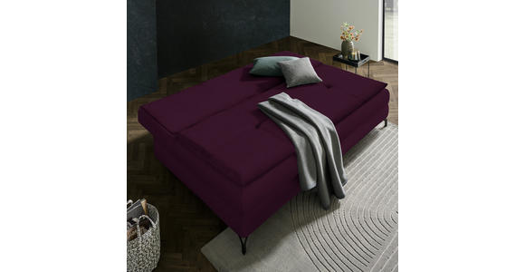 SCHLAFSOFA in Flachgewebe Violett  - Violett/Schwarz, MODERN, Textil/Metall (208/73/92/102cm) - Novel