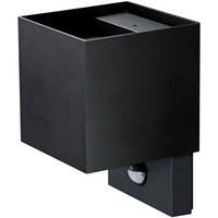 LED-AUSSENLEUCHTE QUBE Sensor 10/10,2/15,1 cm  - Schwarz, Design, Metall (10/10,2/15,1cm)