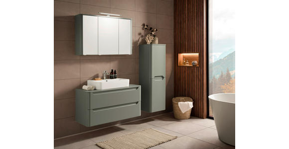 WASCHTISCHKOMBI 101 cm  - Schilfgrün/Weiß, KONVENTIONELL, Keramik/Holzwerkstoff (101cm) - Xora