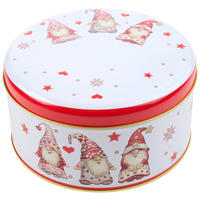 DÓZA NA SUŠENKY  - bílá/červená, Basics, kov (16,8/8,5cm) - X-Mas