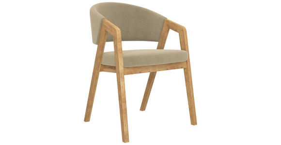 ARMLEHNSTUHL  in Mikrofaser  - Taupe, KONVENTIONELL, Holz/Textil (59/96/60cm) - Carryhome