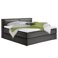 BOXSPRINGBETT 200/200 cm  in Anthrazit  - Anthrazit/Schwarz, Design, Textil (200/200cm) - home24