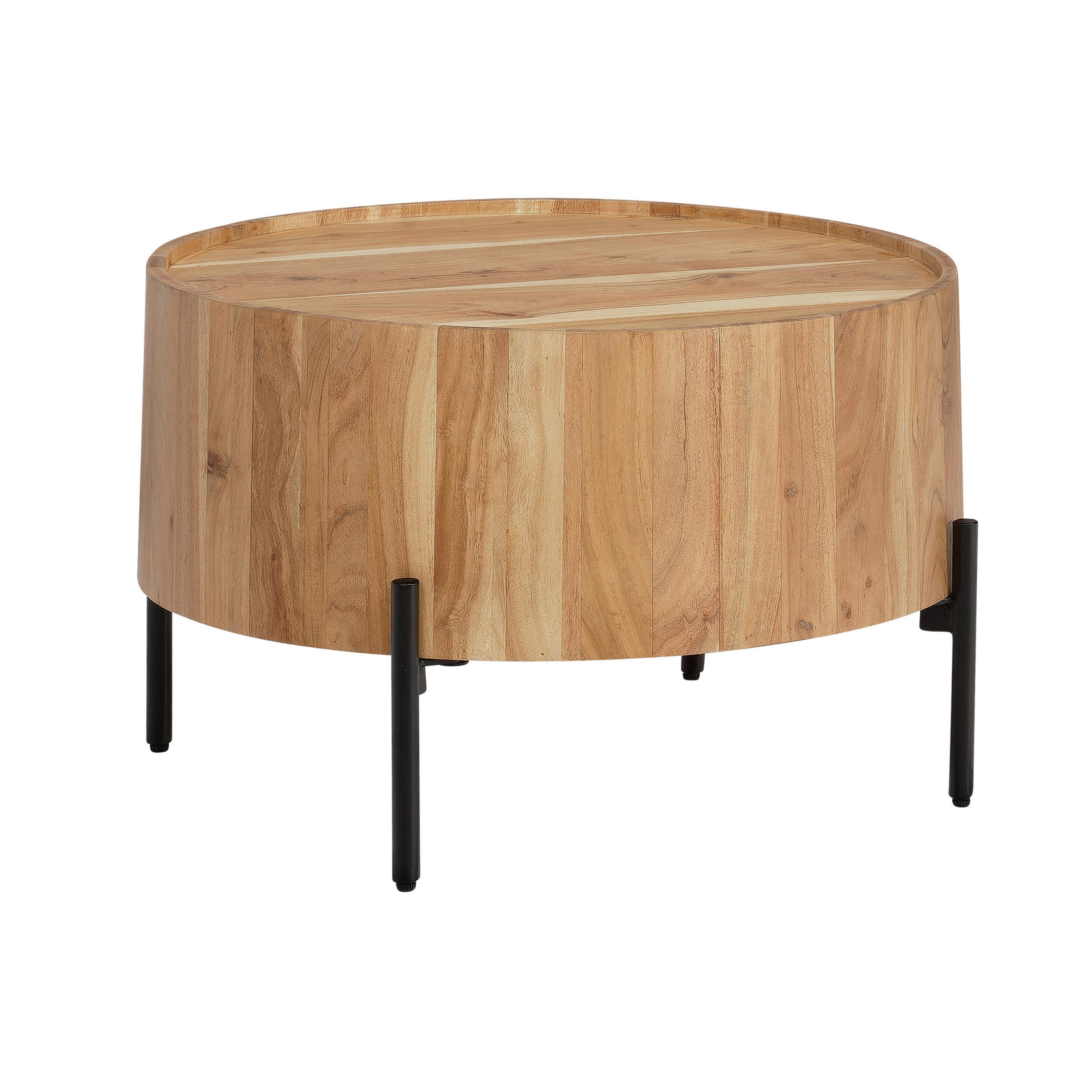 SOFFBORD i trä 60/60/41 cm  - svart/akaciefärgad, Design, metall/trä (60/60/41cm) - MID.YOU
