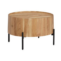 COUCHTISCH in Holz 60/60/41 cm  - Schwarz/Akaziefarben, Design, Holz/Metall (60/60/41cm) - MID.YOU