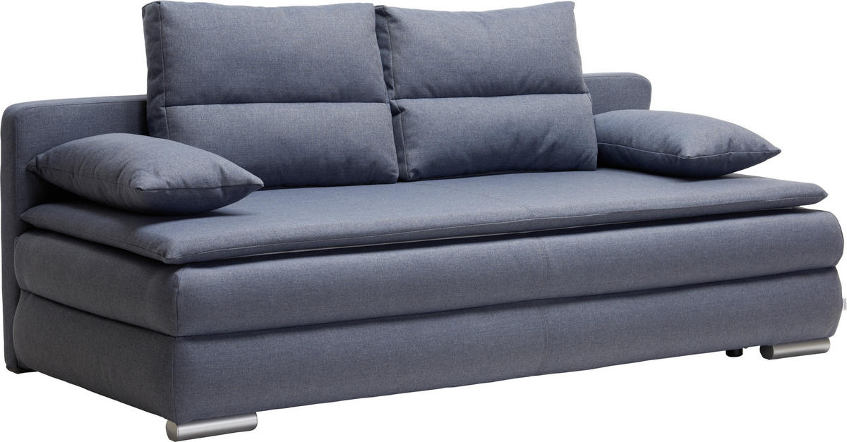 KANAPÉÁGY kék, szürke  - ezüst/kék, Konventionell, műanyag/textil (207/94/90cm) - Venda