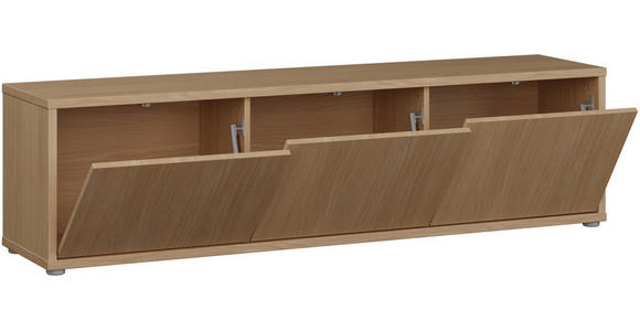 LOWBOARD  in 154,2/42,5/34,9 cm  - Eichefarben/Grau, MODERN, Holzwerkstoff/Kunststoff (154,2/42,5/34,9cm) - Carryhome
