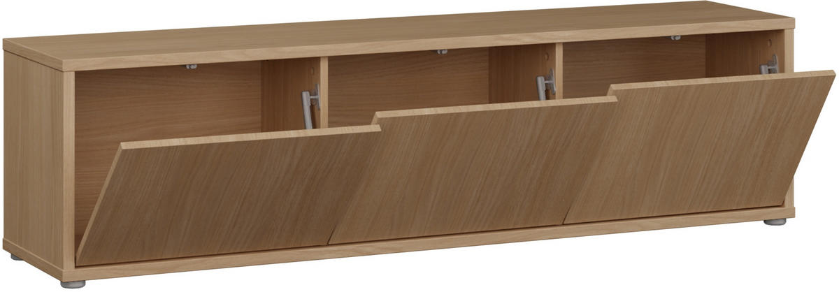 LOWBOARD  in 154,2/42,5/34,9 cm  - Eichefarben/Grau, MODERN, Holzwerkstoff/Metall (154,2/42,5/34,9cm) - Carryhome