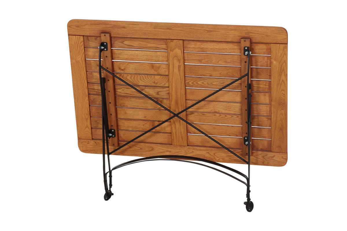 GARTENKLAPPTISCH 120/80/78 cm Holz, Metall rechteckig  - Robinienfarben/Schwarz, KONVENTIONELL, Holz/Metall (120/80/78cm) - Siena Garden