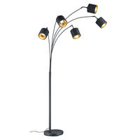 OBLÚKOVÁ LAMPA, 71,5/200 cm  - čierna/zlatá, Lifestyle, kov/textil (71,5/200cm)
