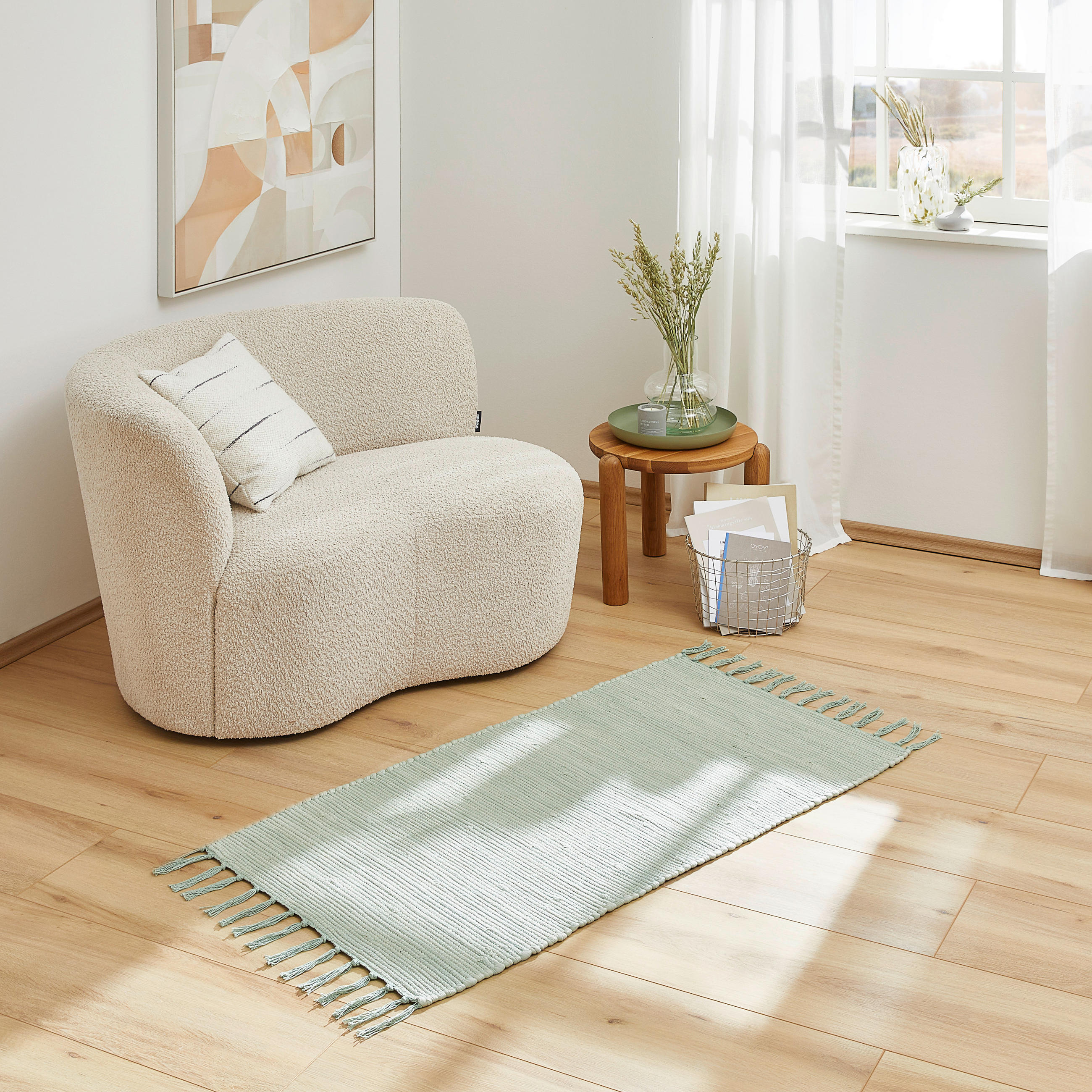 FLECKERLTEPPICH 60/120 cm Maxi  - Mintgrün, Konventionell, Textil (60/120cm) - Boxxx