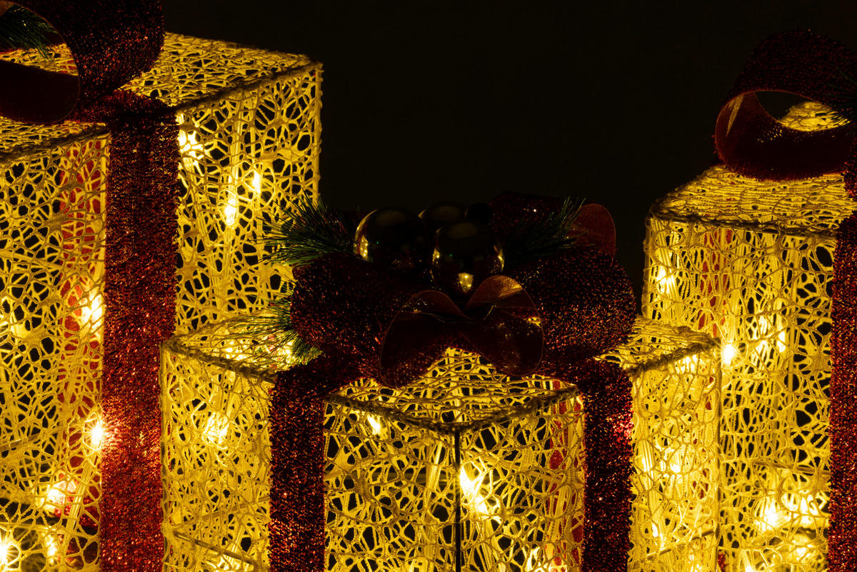 LED-DEKOLEUCHTE  - Rot/Goldfarben, LIFESTYLE, Textil/Metall - X-Mas