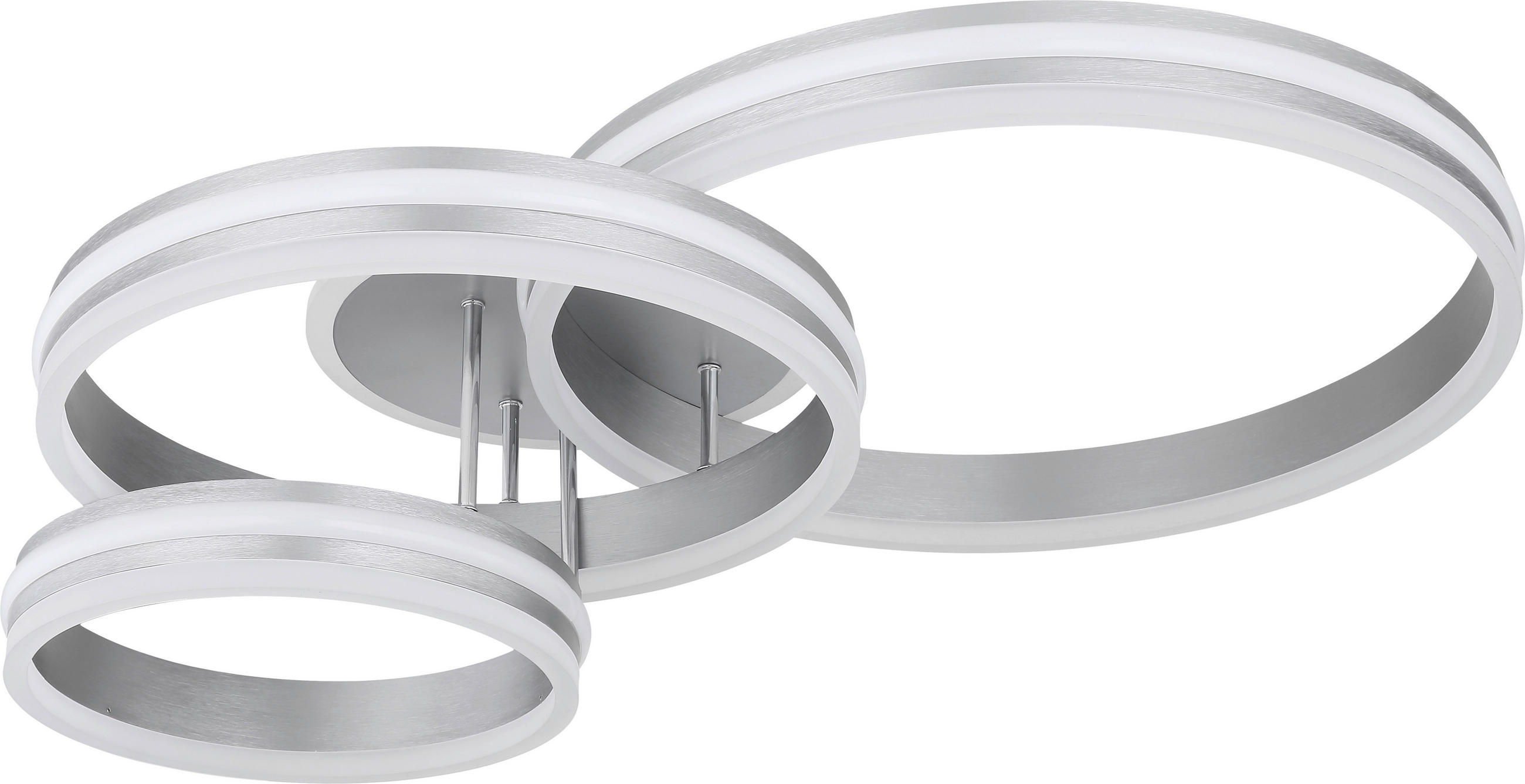 STROPNÍ LED SVÍTIDLO, 80/60/20 cm - šedá/opál, Design, kov/plast (80/60/20cm) - Novel
