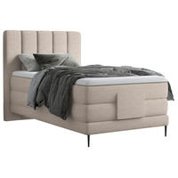 BOXSPRINGBETT 120/200 cm  in Sandfarben  - Sandfarben/Schwarz, Natur, Textil/Metall (120/200cm) - Esposa