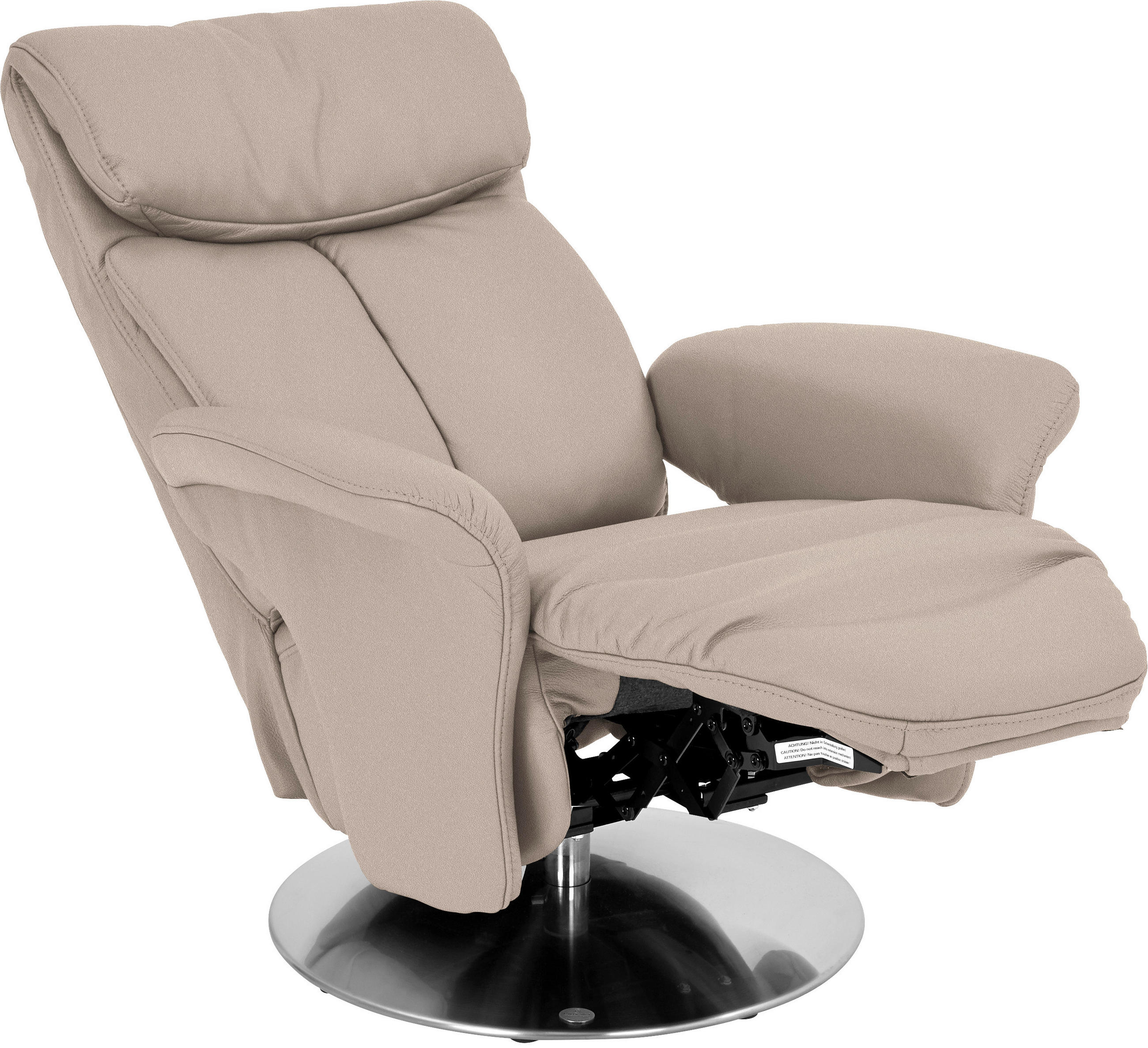 RELAXSESSEL in Leder Cappuccino  - Edelstahlfarben/Cappuccino, Design, Leder/Metall (82/107/88cm) - Himolla
