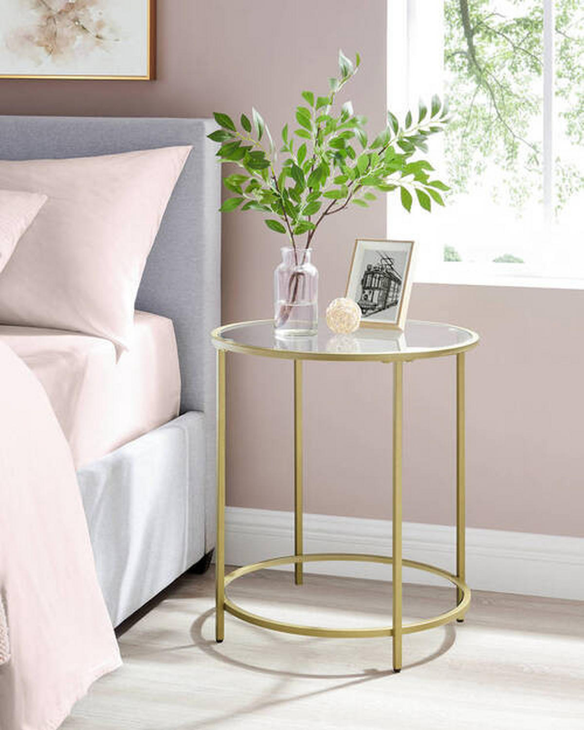 BEISTELLTISCH in Metall, Glas 50/50/55 cm  - Goldfarben, Trend, Glas/Metall (50/50/55cm) - Boxxx