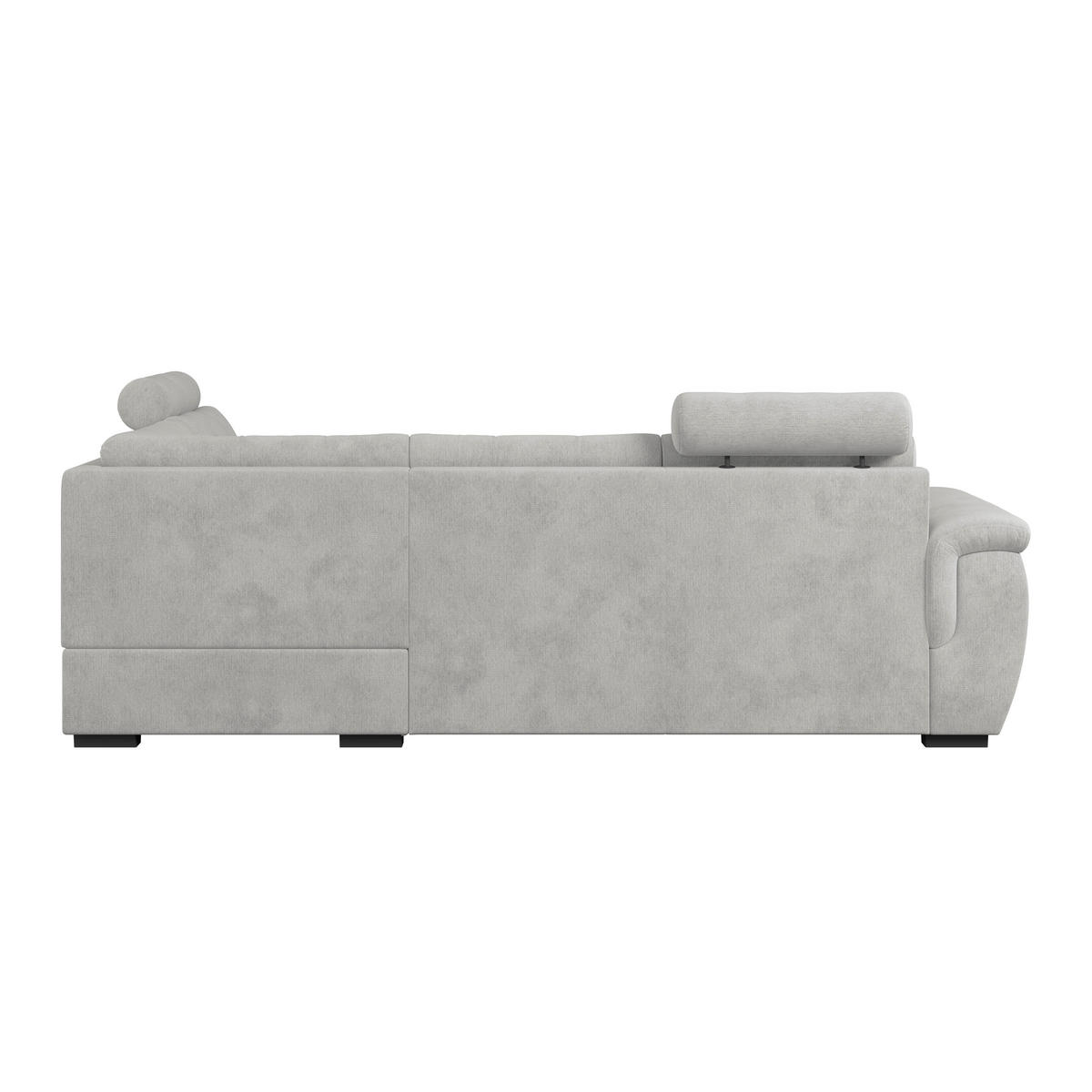 ECKSOFA  Mikrofaser, Struktur Silberfarben  - Silberfarben/Schwarz, Konventionell, Kunststoff/Textil (251/183cm) - MID.YOU