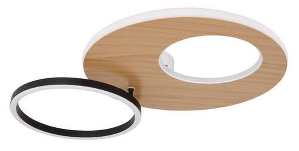 LED-DECKENLEUCHTE 21 W    61,2/40/10,5 cm  - Weiss/Dunkelbraun, Design, Holzwerkstoff/Kunststoff (61,2/40/10,5cm) - Globo