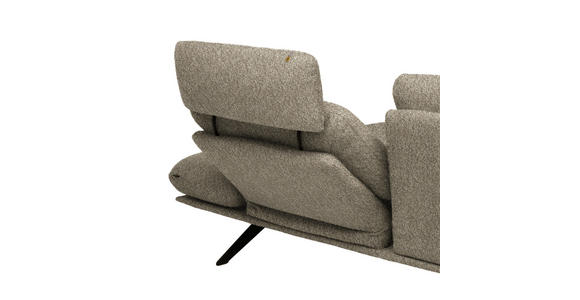 ECKSOFA  in Flachgewebe Hellbraun Rücken echt, Armteilverstellung, Relaxfunktion  234/155 cm  - Hellbraun/Schwarz, Design, Textil/Metall (234/155cm) - Dieter Knoll