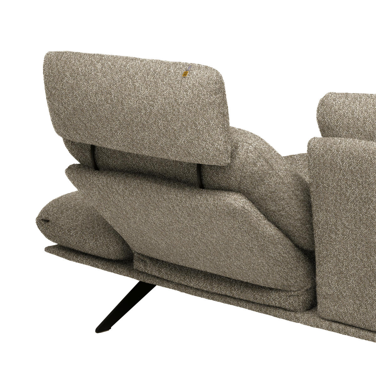 ECKSOFA Flachgewebe Hellbraun  - Hellbraun/Schwarz, Design, Textil/Metall (234/155cm) - Dieter Knoll