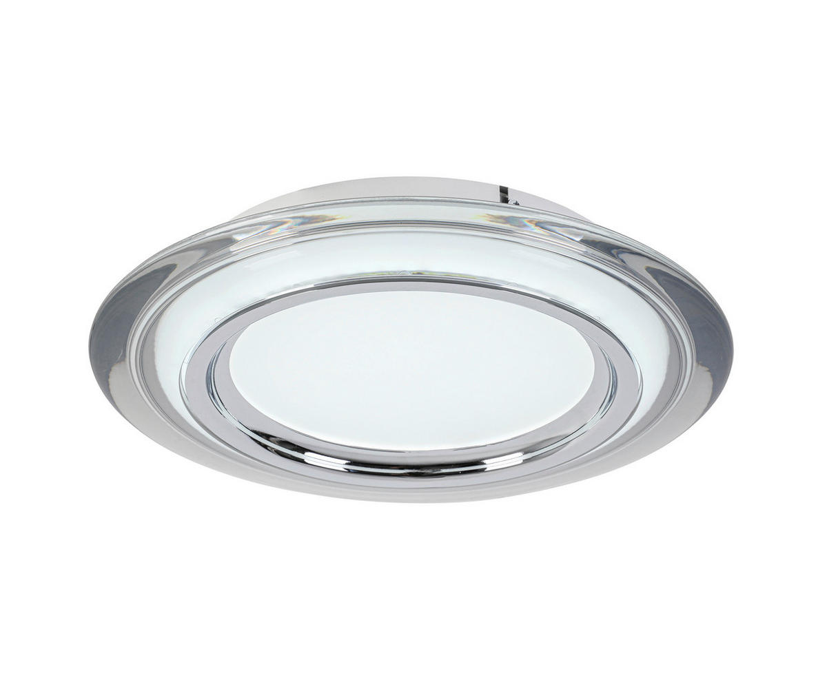 LED-DECKENLEUCHTE 35/6 cm   - Chromfarben/Transparent, Design, Kunststoff/Metall (35/6cm) - Novel