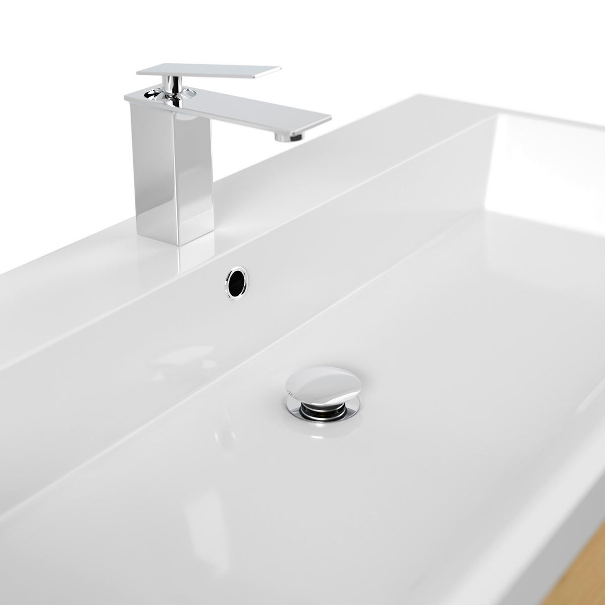 WASCHTISCHKOMBI 100 cm  - Eichefarben/Weiß, Basics, Holzwerkstoff/Stein (100cm) - MID.YOU