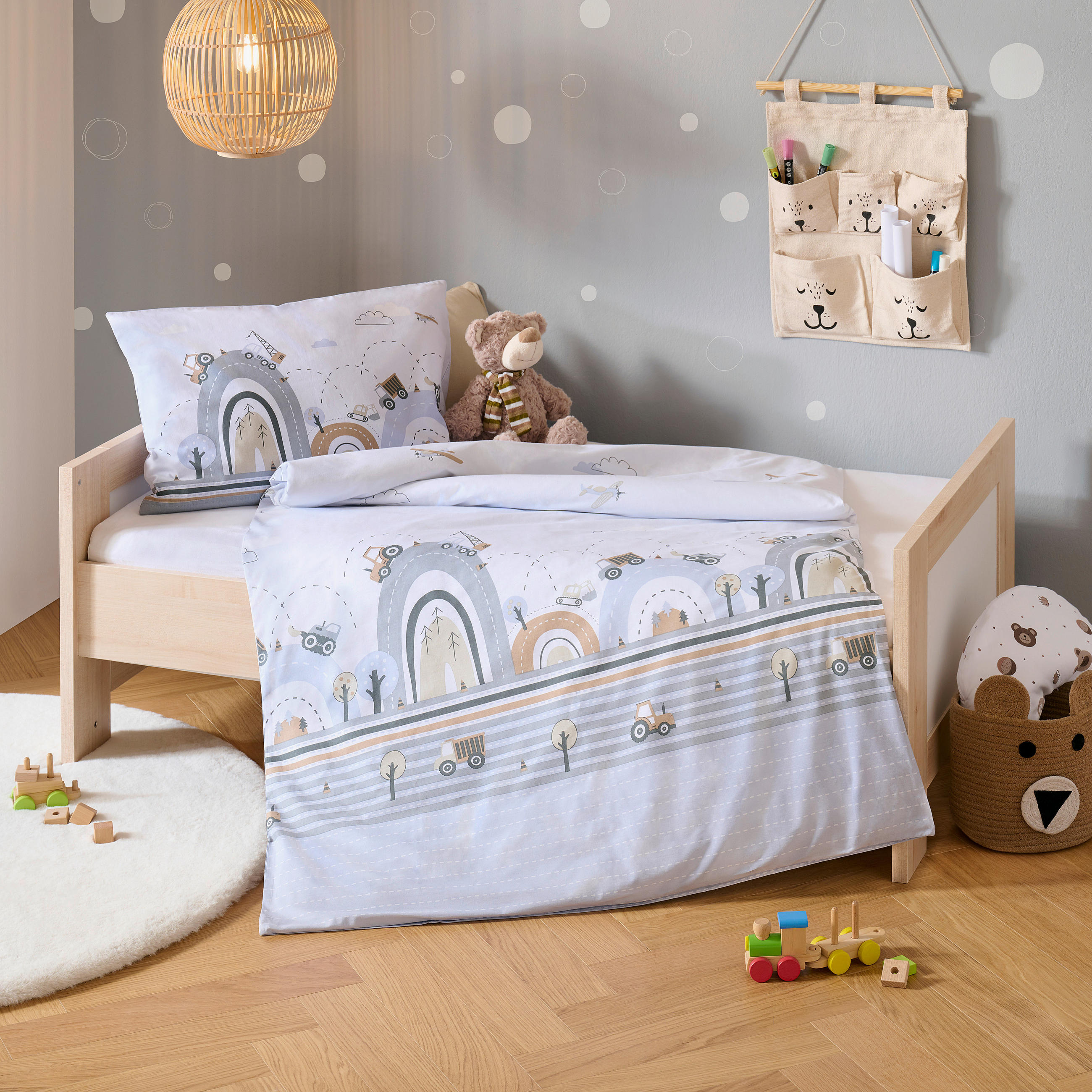 DETSKÁ POSTEĽNÁ BIELIZEŇ 100/135 cm  - sivá, Basics, textil (100/135cm) - Patinio