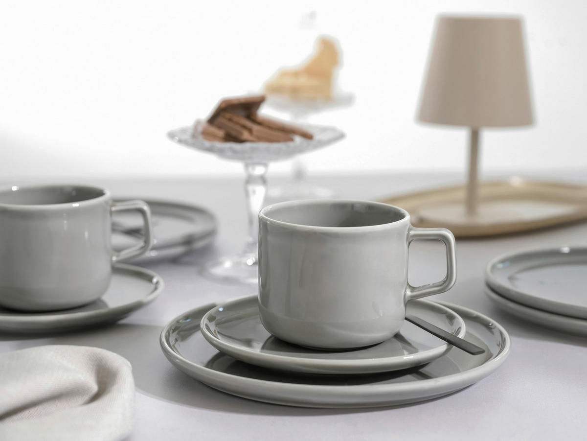 KAFFEESERVICE 18-teilig  - Grau, Basics, Keramik - Creatable