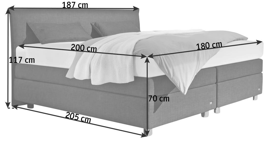 BOXSPRINGBETT 160/200 cm in Weiß - Schwarz/Weiß, KONVENTIONELL, Kunststoff/Textil (160/200cm) - Ruf