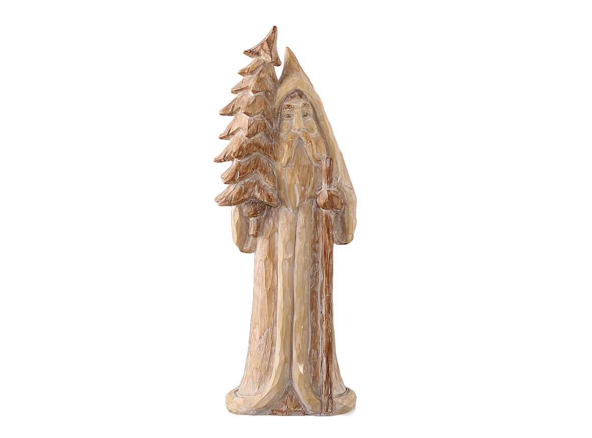 WEIHNACHTSMANN - Hellbraun/Braun, Basics, Kunststoff (36cm) - X-Mas