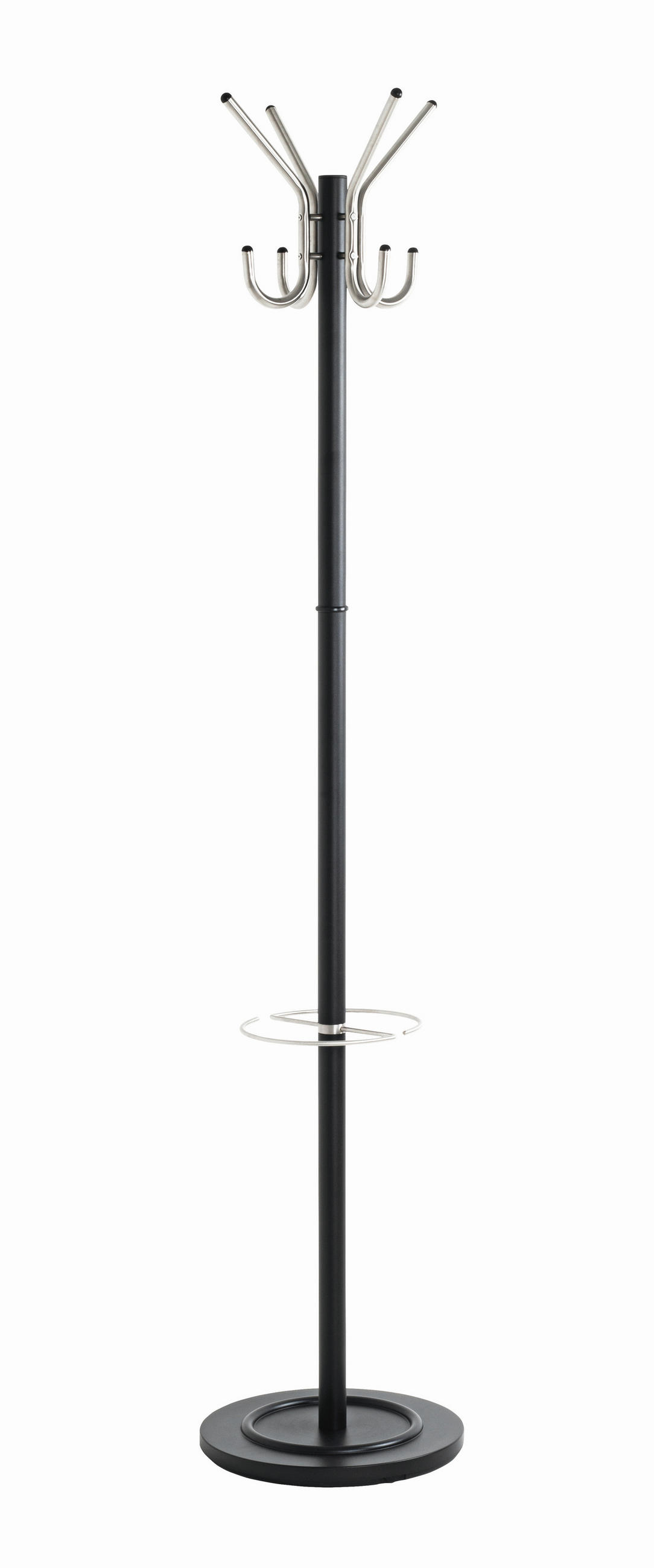 GARDEROBENSTÄNDER in Schwarz, Alufarben 36/182/36 cm   - Schwarz/Alufarben, Design, Metall (36/182/36cm)