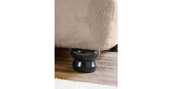 ECKSOFA  in Plüsch Beige  288/190 cm  - Dunkelbraun/Beige, KONVENTIONELL, Holz/Textil (288/190cm) - Carryhome