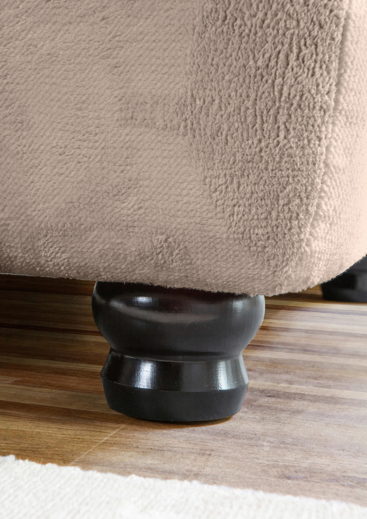 ECKSOFA Beige Plüsch  - Dunkelbraun/Beige, KONVENTIONELL, Holz/Textil (288/190cm) - Carryhome