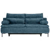 BOXSPRINGSOFA in Webstoff Petrol  - Petrol/Schwarz, Design, Textil/Metall (202/93/100cm) - Novel