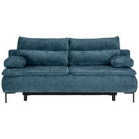 BOXSPRINGSOFA  mit Stoffauswahl Webstoff Petrol  - Petrol/Schwarz, Design, Textil/Metall (202/93/100cm) - Novel