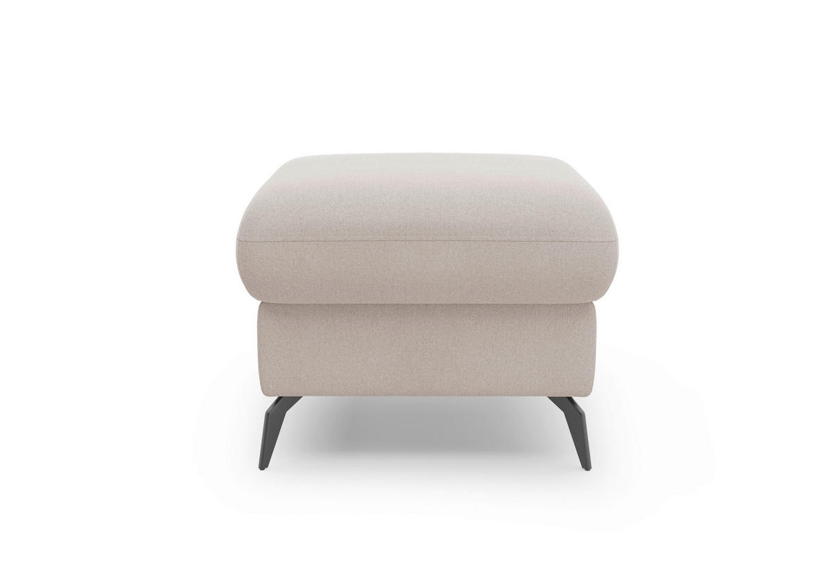 HOCKER Flachgewebe Greige  - Greige/Schwarz, KONVENTIONELL, Textil/Metall (58/50/58cm) - Sit & More