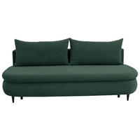 SCHLAFSOFA in Webstoff, Plüsch Dunkelgrün  - Dunkelgrün/Schwarz, Design, Textil (213/89/105cm) - Novel